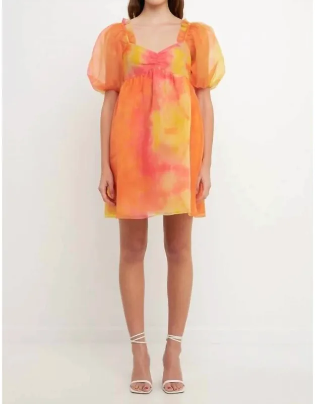 Organza Tie-dye Babydoll Dress