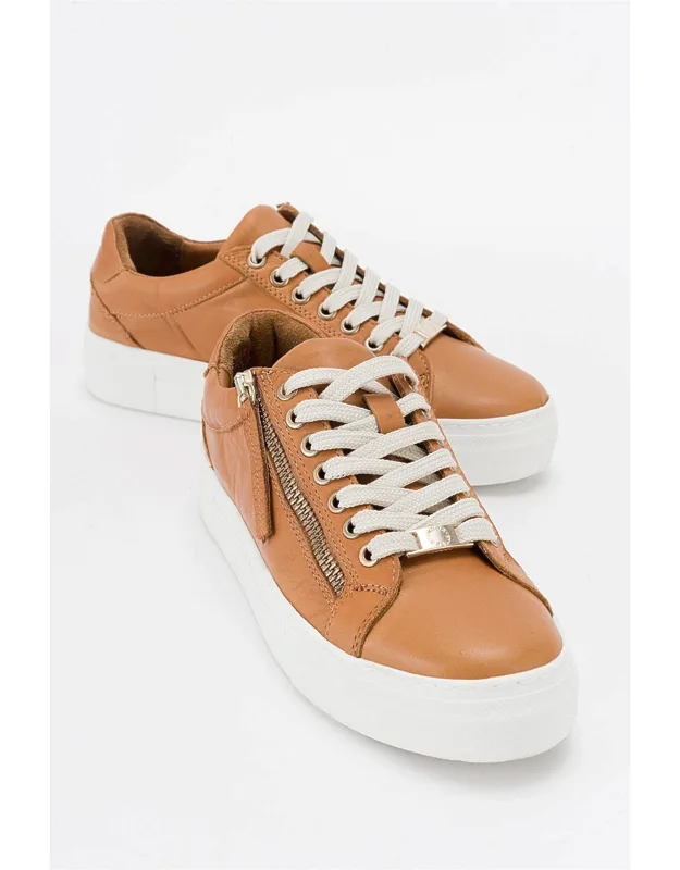 Beryl Leather Zip Sneakers