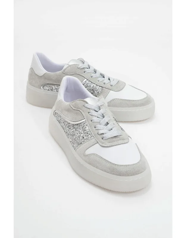 Felipe Glitter Leather Sneakers