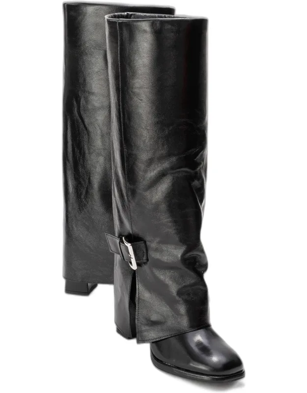 Lojo Leather Block Heel Boots