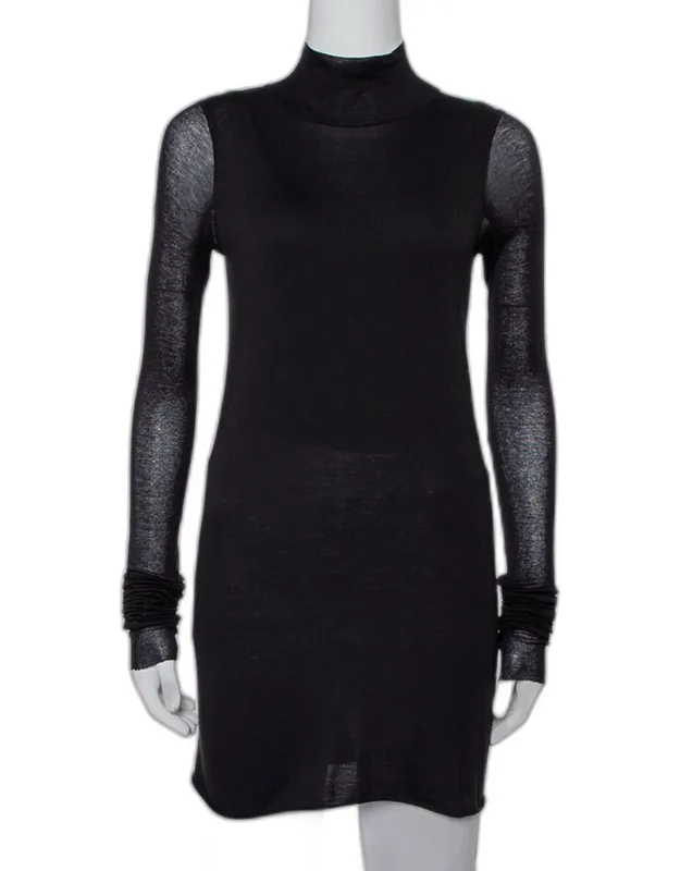 Knit Turtleneck Long Sleeve Mini Dress