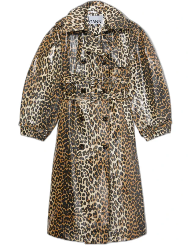 Laminated Cotton Trench Coat