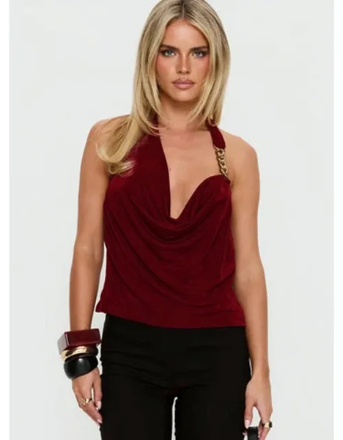 Marvelle Plunge Neck Hardware Detail Top