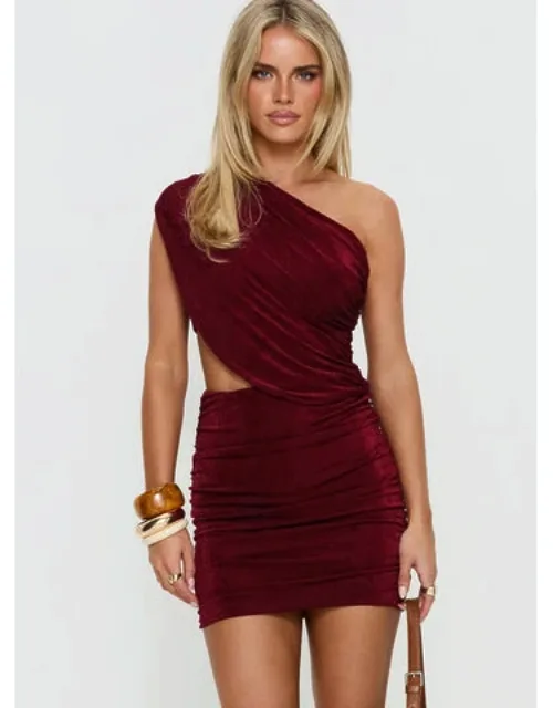 One Shoulder Ruched Mini Dress