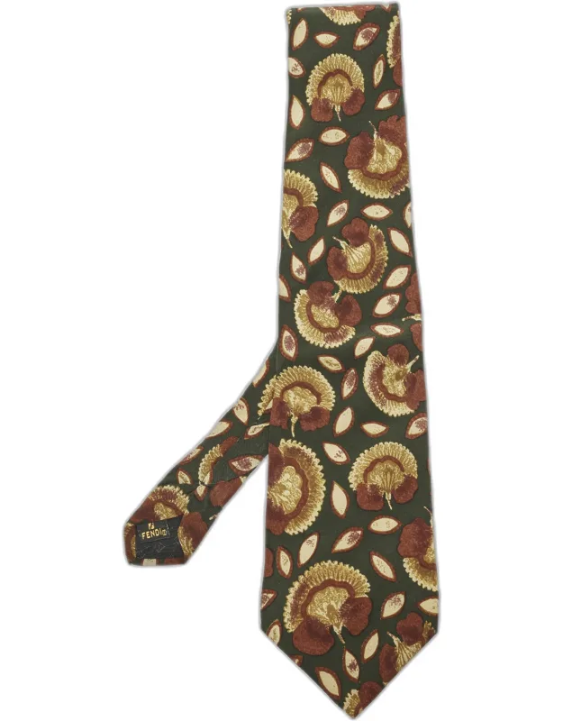 Vintage Print Silk Traditional Tie