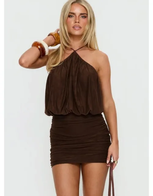 Halter Ruched Mini Dress