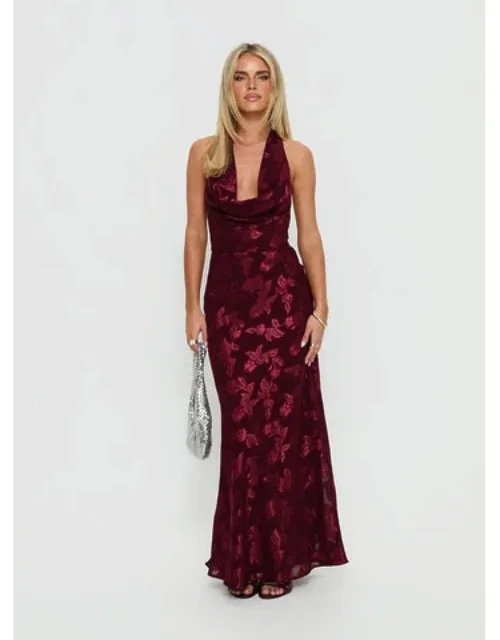 Jazminah Halter Cowl Neck Maxi Dress