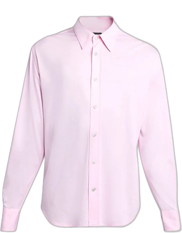 Silk And Cotton Jersey Button-down Shirt
