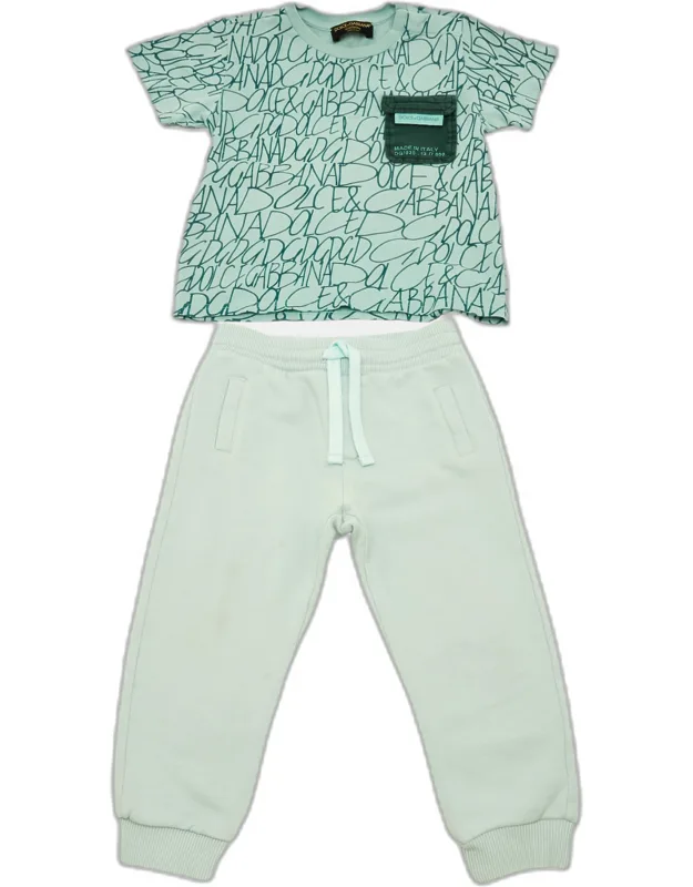 Dg Print Jersey T-shirt And Sweatpants Set