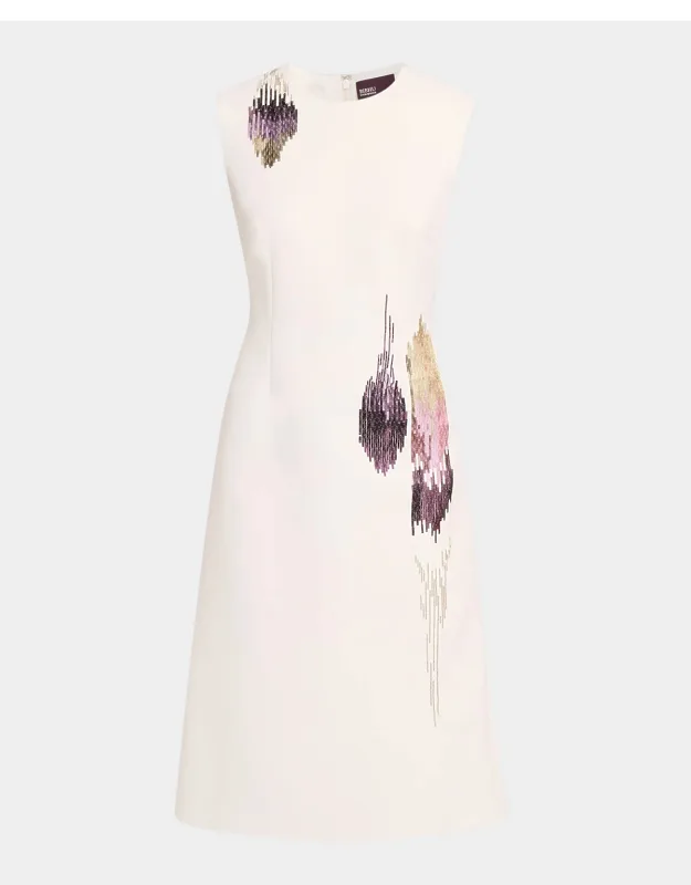 Embellished Cady Sleeveless Sheath Dress