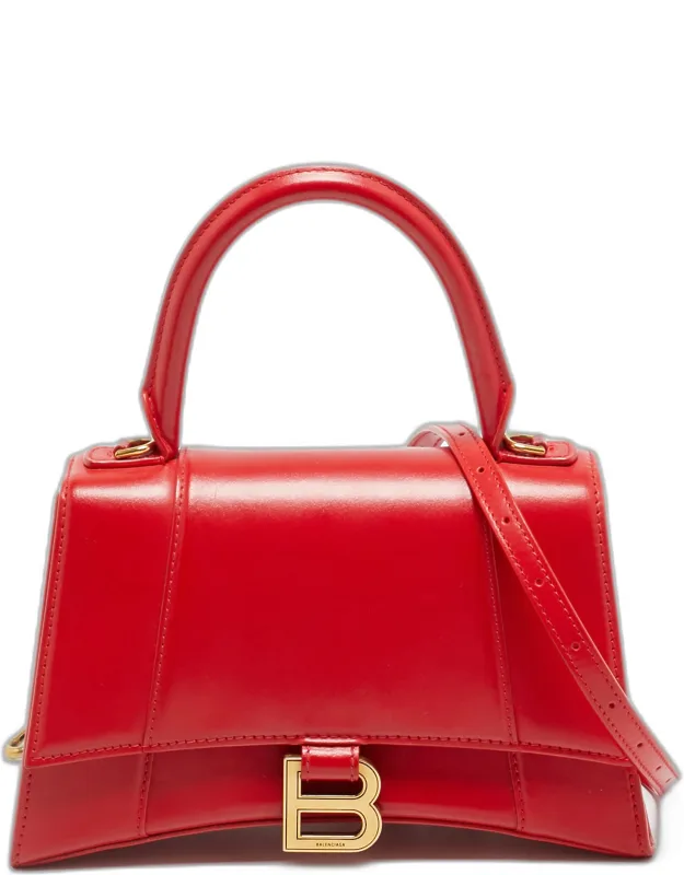 Hourglass Small Leather Top Handle Bag