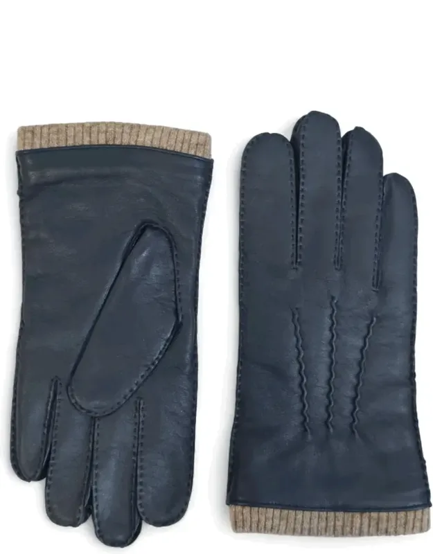 Wool-lined Touchscreen Leather Gloves