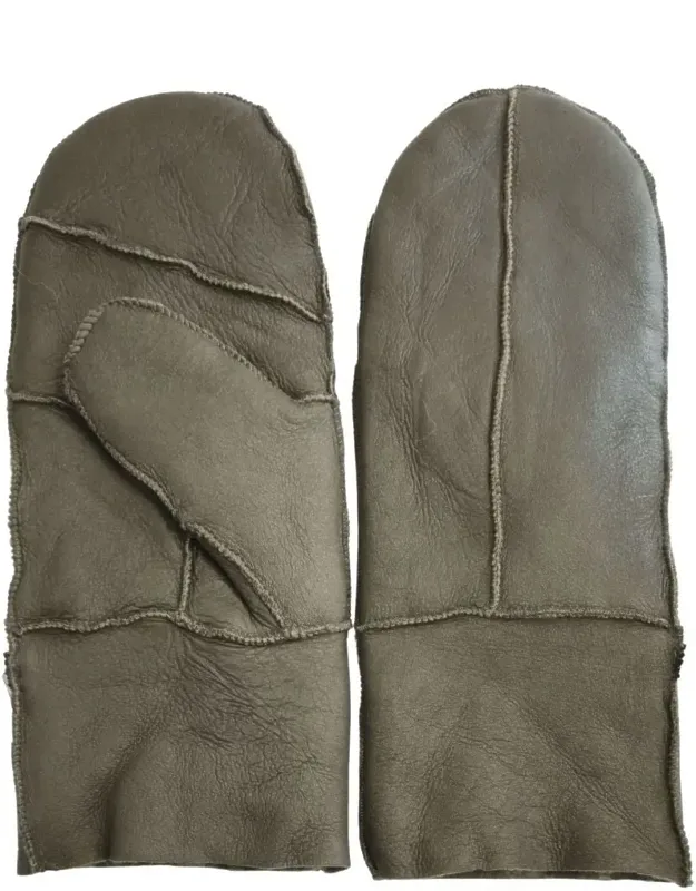 Sheepskin Mittens With Shearling Wool Lining
