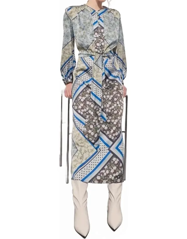 Scarf Print Maxi Dress