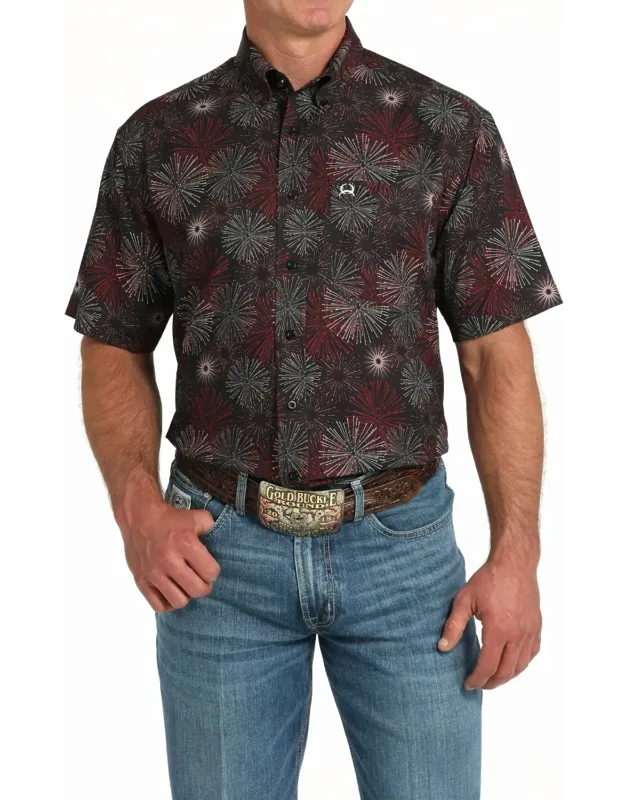 Starburst Print Button Down Shirt