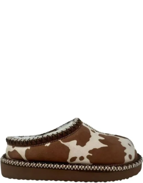 Georgina Cow Print Slippers