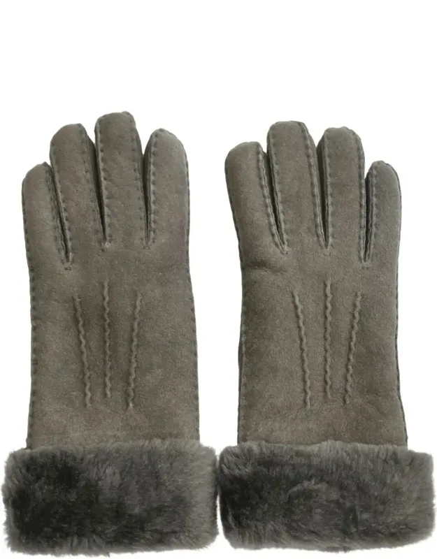 Warm Leather Gloves With Shearling Cuff