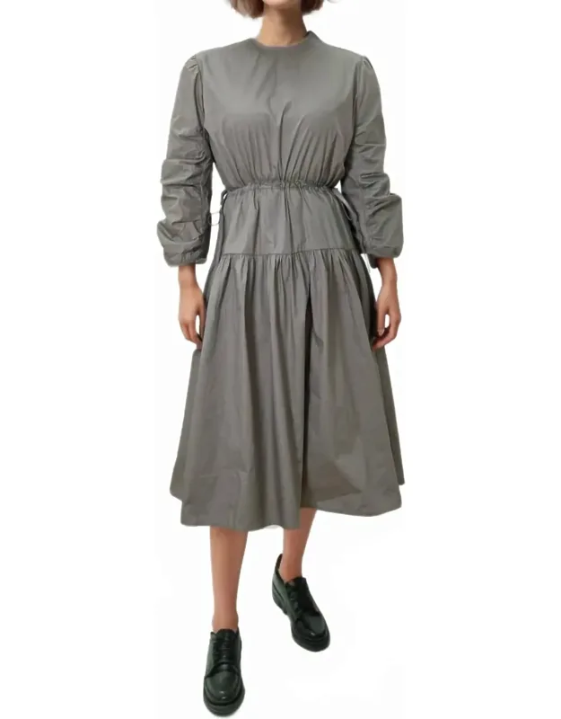 Long Sleeve Cotton Midi Dress