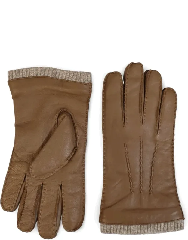 Wool-lined Touchscreen Leather Gloves