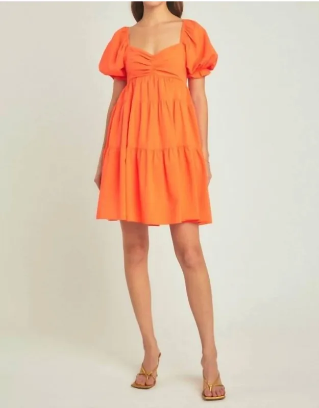Organza Blouson Mini Dress