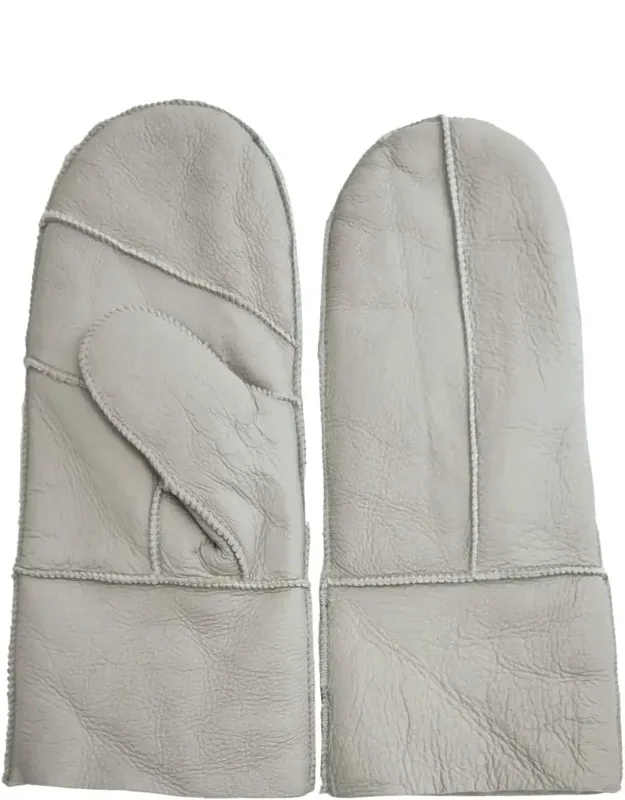 Sheepskin Mittens With Shearling Wool Lining