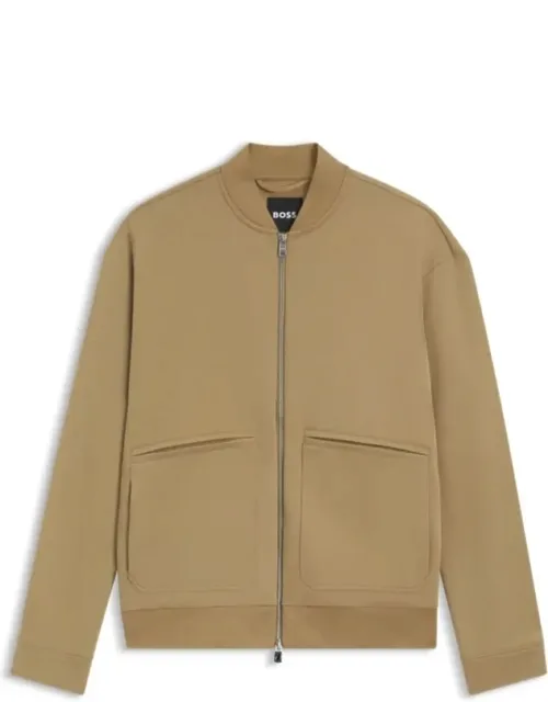 Peached Cotton Blend Zip-up Sweatshirt