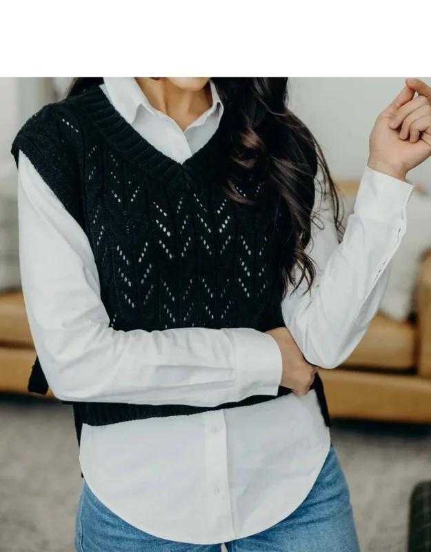 Cable Knit Sweater Vest