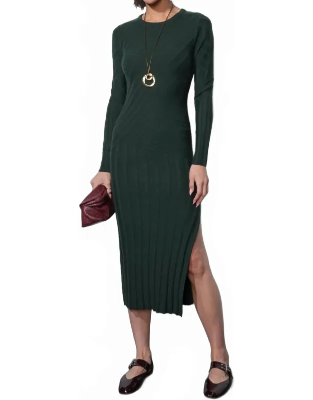 Paneled Rib Sweater Midi Dress