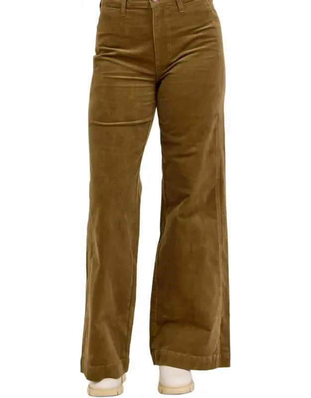 High Rise Retro Wide Leg Corduroy Pants