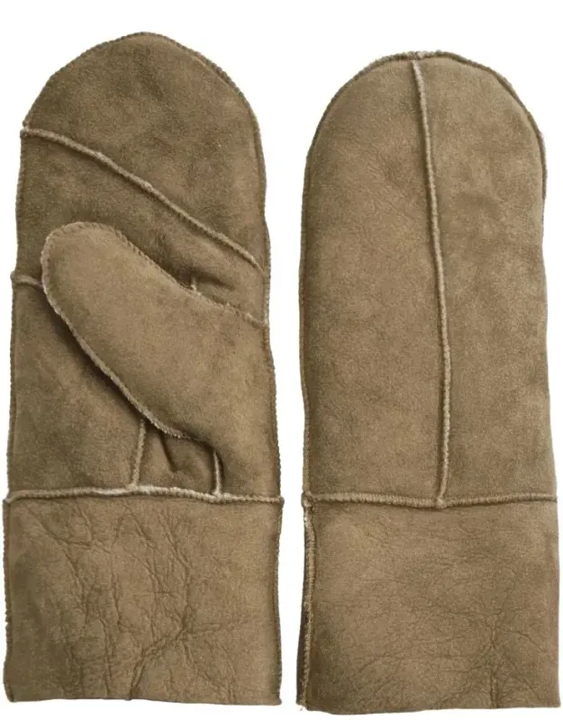 Sheepskin Mittens With Shearling Wool Lining