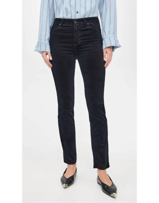 Hi Rise Straight Velvet Jeans