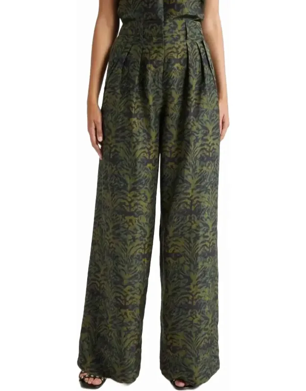 Silk High Waist Wide Leg Pants