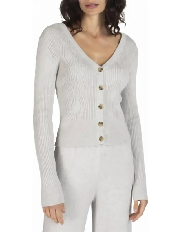Cotton Cashmere Mixed Stitch Cardigan