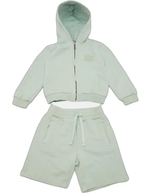 Jersey Logo Plaque Hoodie And Shorts Set