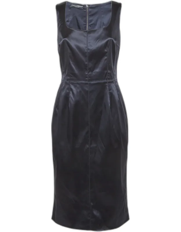 Satin Sheath Midi Dress