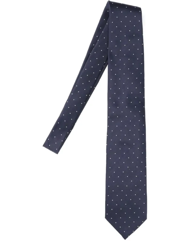 Polka Dot Tie In Silk With Adjustable Detail