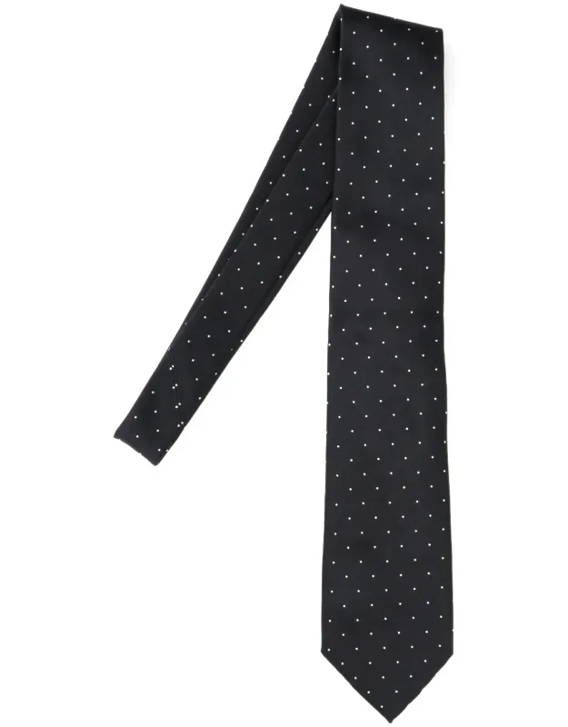Polka Dot Tie In Silk With Adjustable Detail