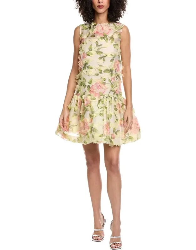 English Rose Fil Coupe Silk-blend Mini Dress
