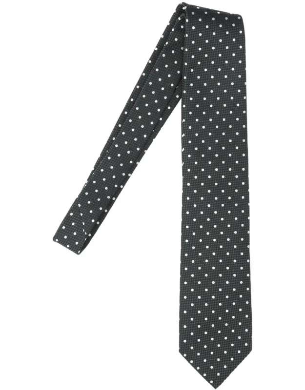 Polka Dot Tie In Dark Silk