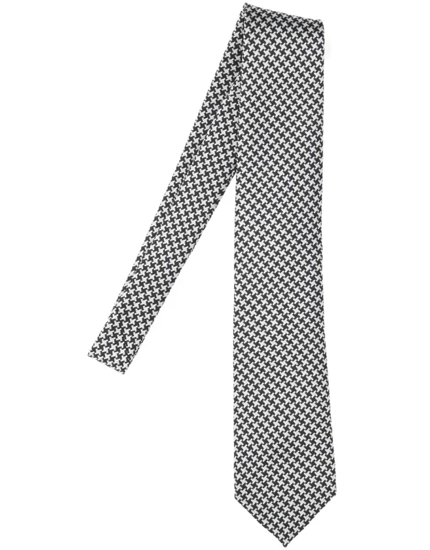 'prince Of Wales Tie With Houndstooth Pattern'