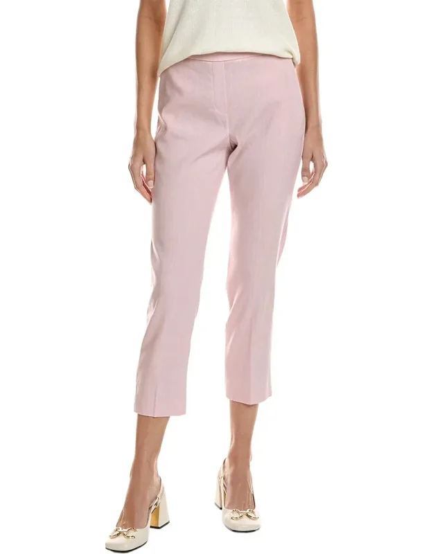 Crop Linen-blend Pants