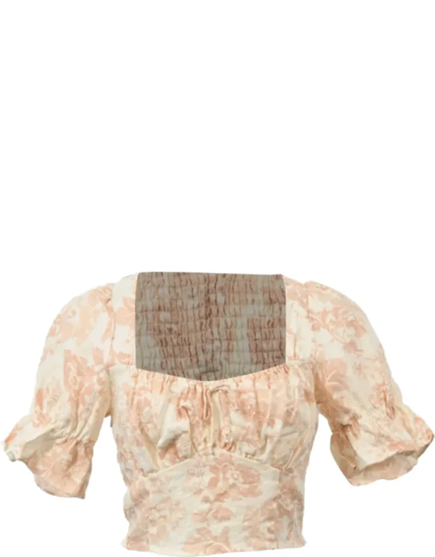 Puffed Sleeve Crop Top
