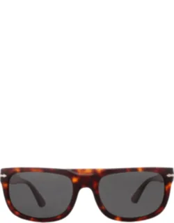 Persol Dark Grey Rectangular Sunglasses Po3271s 24/48 55 Mm Lens Width, 19 Mm Lens Bridge