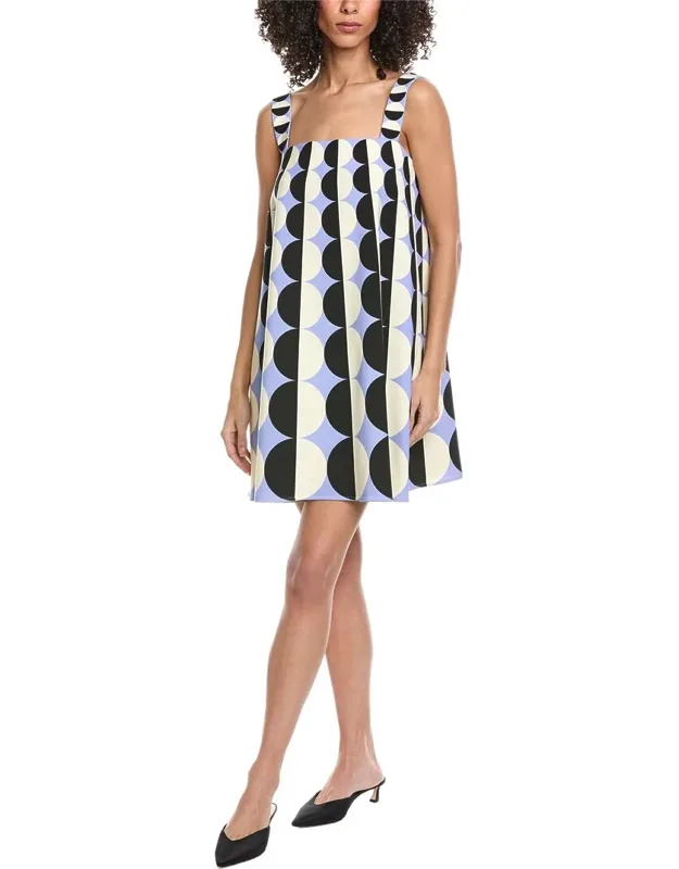 Circle Geo Trapeze Wool-blend Shift Dress