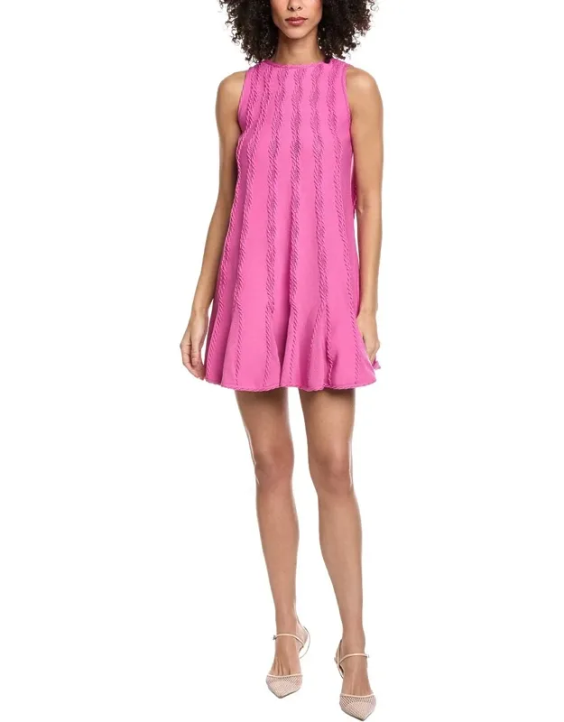 Braid Detail Trapeze Knit Sweaterdress