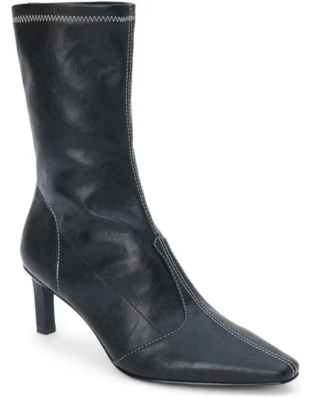 Clara 10m Leather Snip Toe Zipper Booties