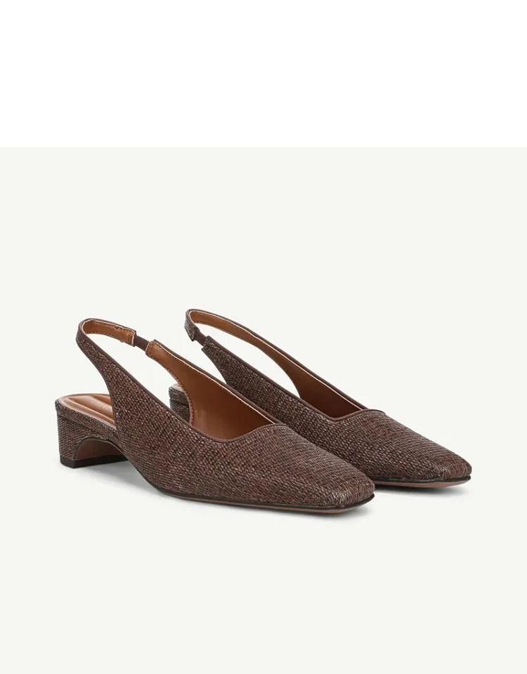 Franco Lyanna Slingback Shoes With Faux Leather Upper And 1.6 Inch Heel
