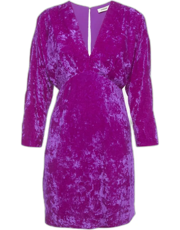 Velvet V-neck Mini Dress