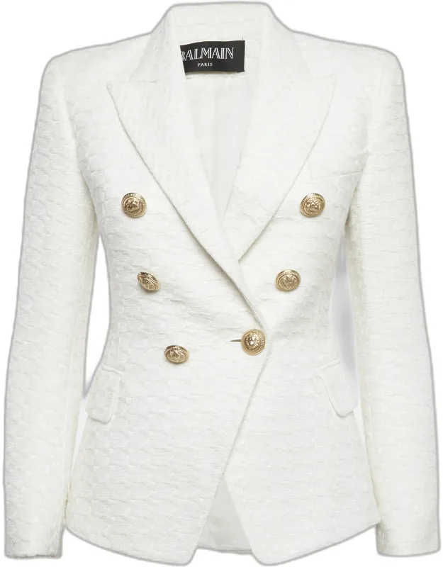 Off-white Tweed Double Breasted Blazer