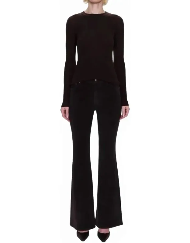 Kinsley Mid Rise Ultra Flare Pant - Full-length Corduroy With Flattering Fit